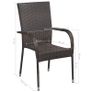3 Piece Garden Dining Set Poly Rattan Brown Image 9