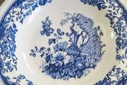Vintage Barker Bros Royal Tudor Ware Olde Staffordshire Blue Floral Design  Hanging Plate