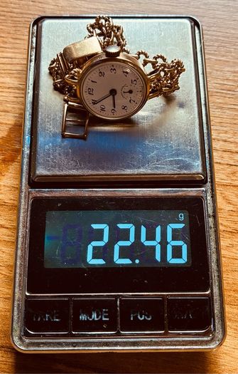 9k gold Swiss made mechanical watch and strap 22.5g