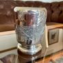 Antique Late Victorian Heavy Silver Plate Dragonfly Posy Motif Vase or Cup Image 4
