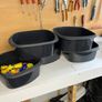 6 x Rectangular Plastic Storage - Washing Up Bowls - Grey Image 2