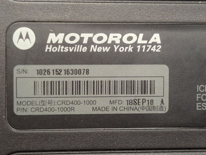 Motorola CRD400-1000R Charging Cradle Dock Symbol ES400