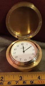 vintage collectable brass paper weight clock