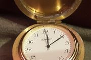 vintage collectable brass paper weight clock