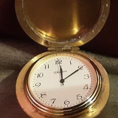 vintage collectable brass paper weight clock