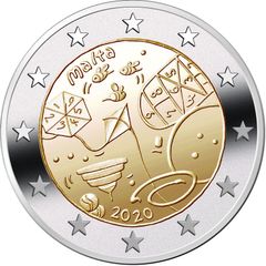 Malta 2 Euro Commemorative Coin 2020 - Games. Uncirculated.
