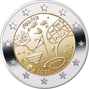 Malta 2 Euro Commemorative Coin 2020 - Games. Uncirculated.