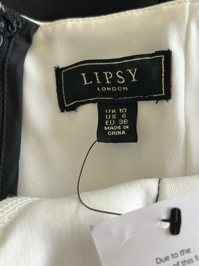 Brand New Stunning Ladies Black & White Dress from Lipsy Size UK 10 / EU 38