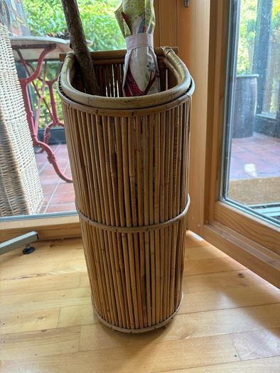 Mid Century Bamboo / Pencil Reed Stick Stand