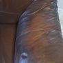3 and 2 seater brown leather sofa Image 6