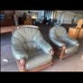 2 seater + 1+ 1 green leather sofa Image 2