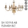 8 lights Brass Chandelier, ceiling fitting Image 2