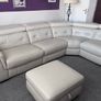 Cream Leather Corner Couch Image 3