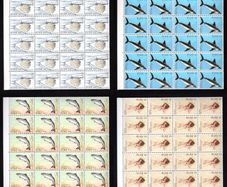 1982 Ireland Fauna & Flora: Fish Commemorative Stamps Marginal Block of 24 Mint Never Hinged (MNH).