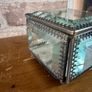 New bevelled glass, mirror and metal monogrammed R trinket box Image 5
