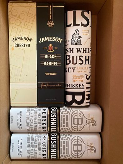 Bushmills Jameson jack Daniels whiskey empty boxes