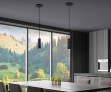 Single-Headed Pendant Minimalist Black Drop Light (New) x2
