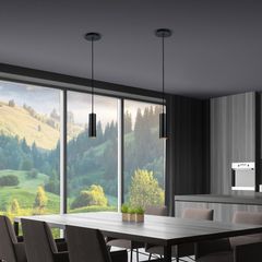 Single-Headed Pendant Minimalist Black Drop Light (New) x2