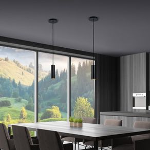 Single-Headed Pendant Minimalist Black Drop Light (New) x2