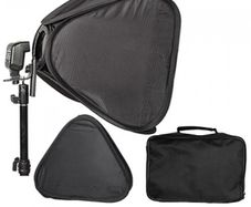 24" x 24" (60cm) Speedlight Softbox Kit for Speedlite Flash - Portable Studio Diffuser