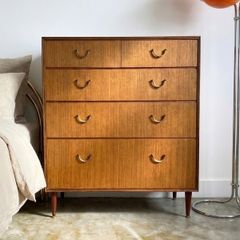 Vintage Teak Mid Century Chest of Drawers Storage