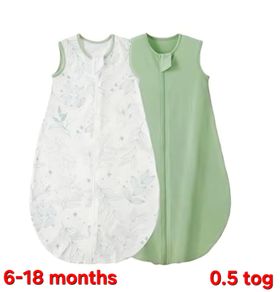 2 x Baby Sleeping Bags / Sleepsacks 0.5tog - 6-18 months size