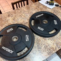 Jordan Urethane Full Spec Olympic Weight Plates, Perfect Condition, Selling For Less Than 1/2 Price They Are Currently On Jordan Website!!