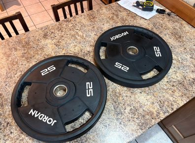 Jordan Urethane Full Spec Olympic Weight Plates, Perfect Condition, Selling For Less Than 1/2 Price They Are Currently On Jordan Website!!