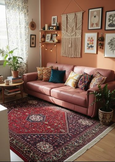 Colourful Persian Abadeh Matching Persian Rug and Persian Runner Carpet