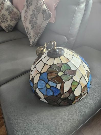 Tiffany style floral stained glass ceiling light