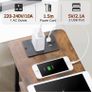 Slim Bedside Table Set of 2 with Charging Station Image 4