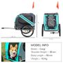 Folding Dog Bike Trailer Pet Cart Carrier for Bicycle Travel in Steel Frame with Hitch Coupler - Light Blue & Grey Image 3