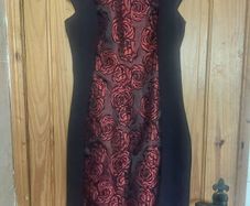 Marc Angelo red and black floral dress (free post)