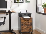 main image for ad _Pedestal with 2 drawers on casters, Mobile Office Storage, for Documents, A4 Format, Hanging files, Industrial Style, Rustic Brown and Black