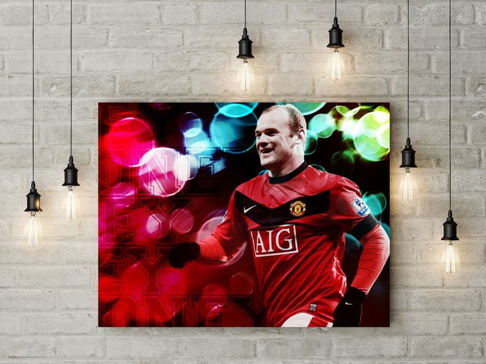 Wayne Rooney Manchester United printed Wall picture 3mm foamex board printed picture on it wall board wall decor wall art picture