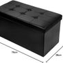 MULTIPLE COLOURS AVAILABLE Folding Ottoman Bench Storage Box with Lid, Large Storage Seat Faux Leather Footstool Toy Storage Box, Black, 76 x 38 x 38 cm Image 8