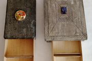 Vintage French Hand Crafted Lead and Ceramic Match Boxes x 2