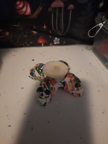 skull tea light candle holder
