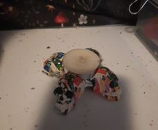 skull tea light candle holder