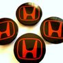Honda Black top red letter 68mm 69mm 70mm Alloy Wheel Center Caps cap Hub Cover Image 3