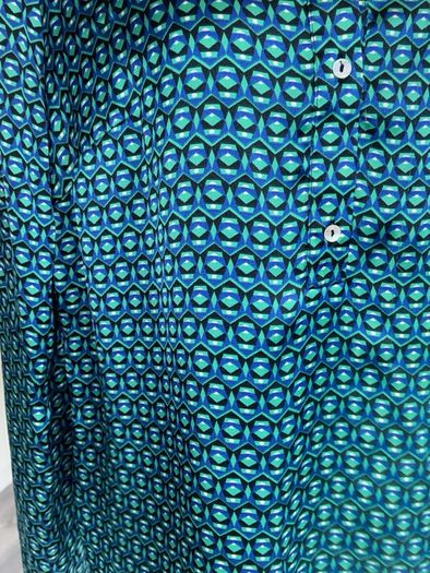 Ladies Long-sleeved Green, Blue & Black Blouse from Gallery. Size: UK 8 / EU 36