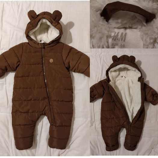 H&m All In One Warm Fleece lined Waterproof Pramsuit SnowSuit