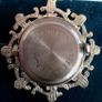 Ladies Quartz Necklace Watch with Filigree Design on Casing and Surrounded by 8 White-Silver Diamante Stones. Image 5