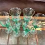 Tall Vintage Artisan Green Wine Water Glasses Sweden 1990s Image 5