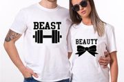 Beast And Beauty Funny Couples T-shirts Great Gift Present For Valentines Day Idea