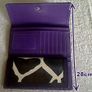 Dooney & Bourke Continental Clutch  Zebra Print Trifold Checkbook Wallet with Purple Interior Lining Image 4