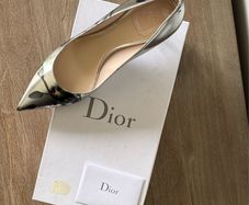 Christian Dior silver leather shoes