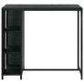 Bar Table with Storage Rack Black 120x60x110 cm Poly Rattan Image 3
