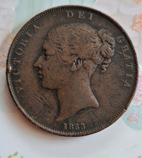 Great Britain. Uk Penny 1853 .queen Victoria Great Coin