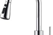 Kitchen Taps Mixer with Pull Out Spray, Pull Down Kitchen Sink Mixer Taps Faucet Monobloc Single Lever Bar Tap 1 Hole with High